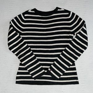 Tommy Hilfiger Dark Gray and White Striped Sweater Size S